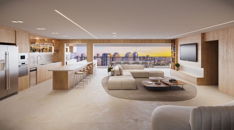 Living - 202 m² - Sala Ampliada - Marco - Zero - ONE - Neri
